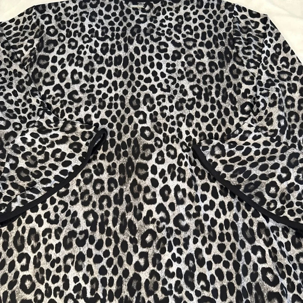 MICHAEL Michael Kors Plus Size 2X Leopard Print Bell Sleeve Top